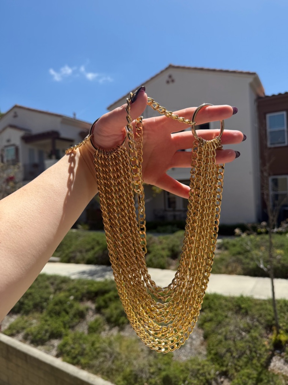 Gold Multi-Layer Chain Waist Belt Adjustable - Picture 5 of 5